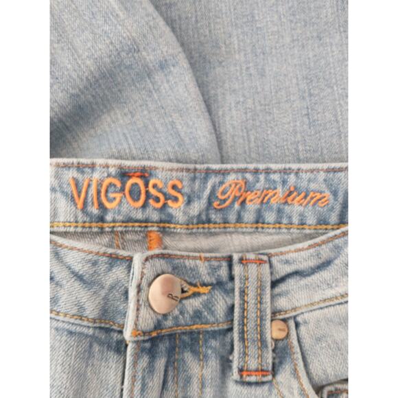 Vintage Vigoss Premium Denim Jeans 3/4 Light Wash Straight Leg Slight Flare - Picture 3 of 16